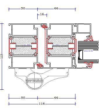 Πυράντοχο προφίλ αλουμινίου (δείκτης πυραντίστασης EI30)