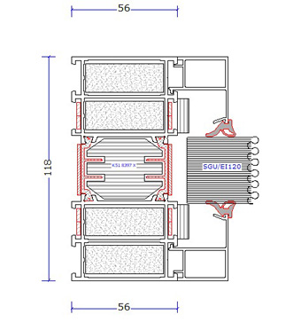 Πυράντοχο προφίλ αλουμινίου (δείκτης πυραντίστασης EI120)