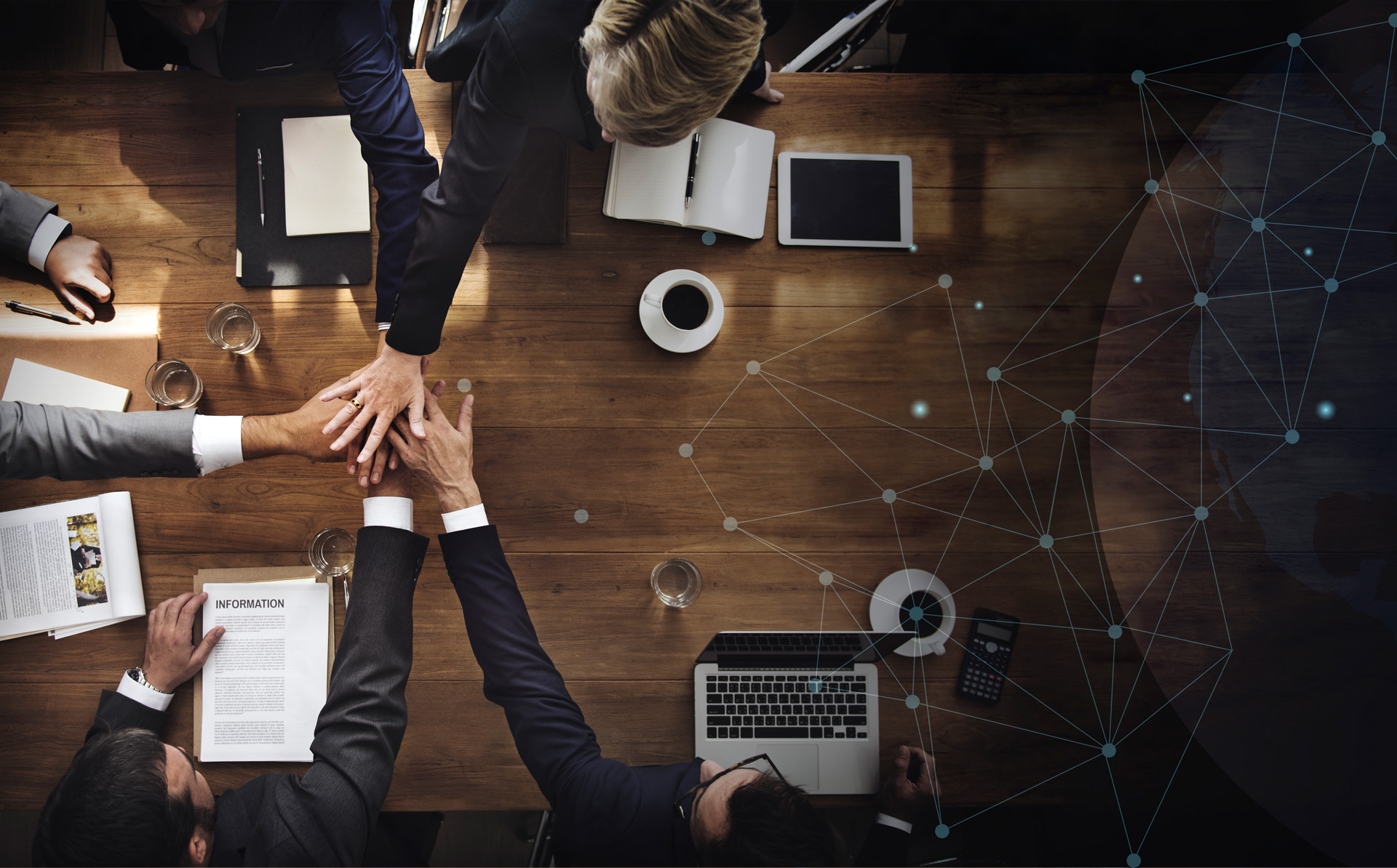 Group of people working out business plan in an office